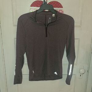 Adidas Maroon Zip-Up Athletic Top